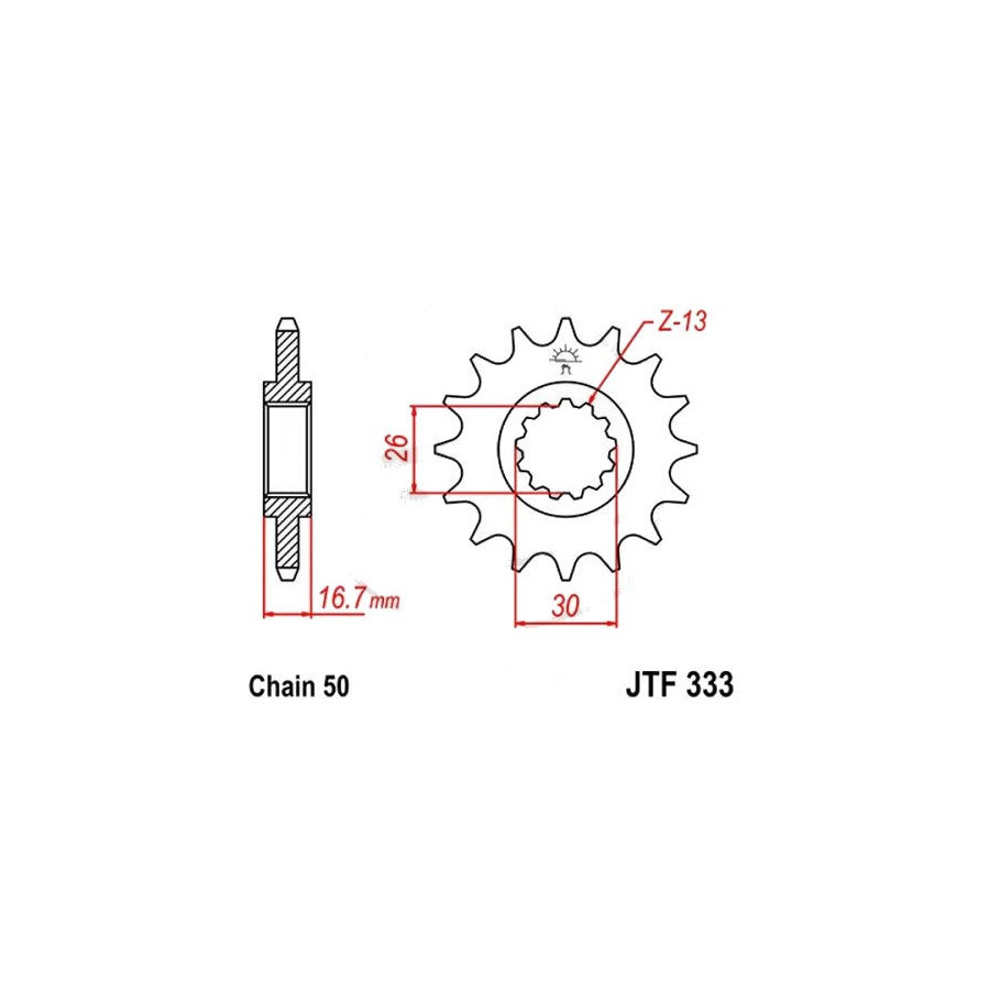 Transmission - Pignon sortie boite - JTF 333 - 530/14 dents