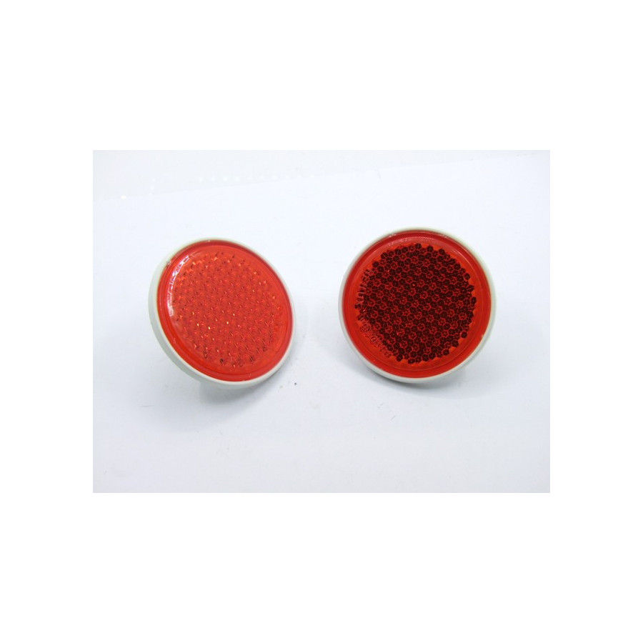 Reflecteur (x1) - Catadioptre Rouge/Blanc - ø 60mm x M5 a visser
