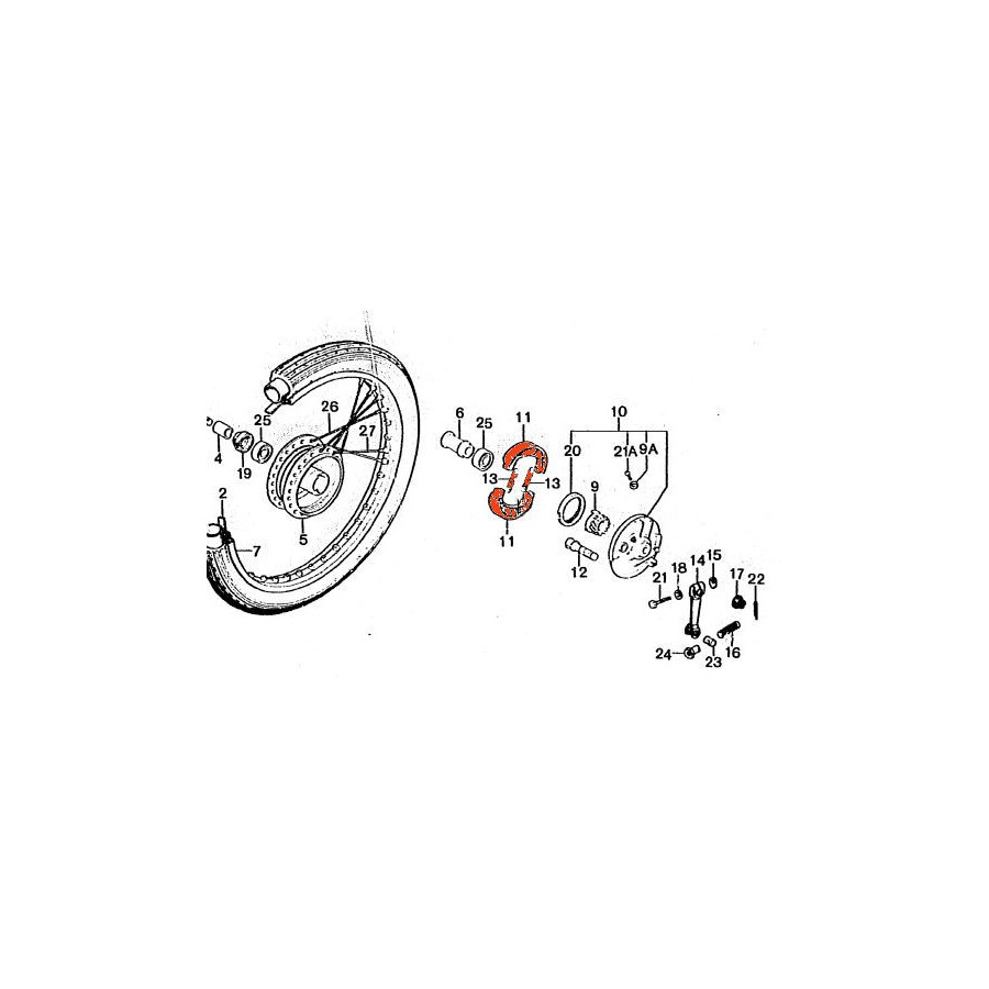 Frein - Machoires + ressorts - CB125S