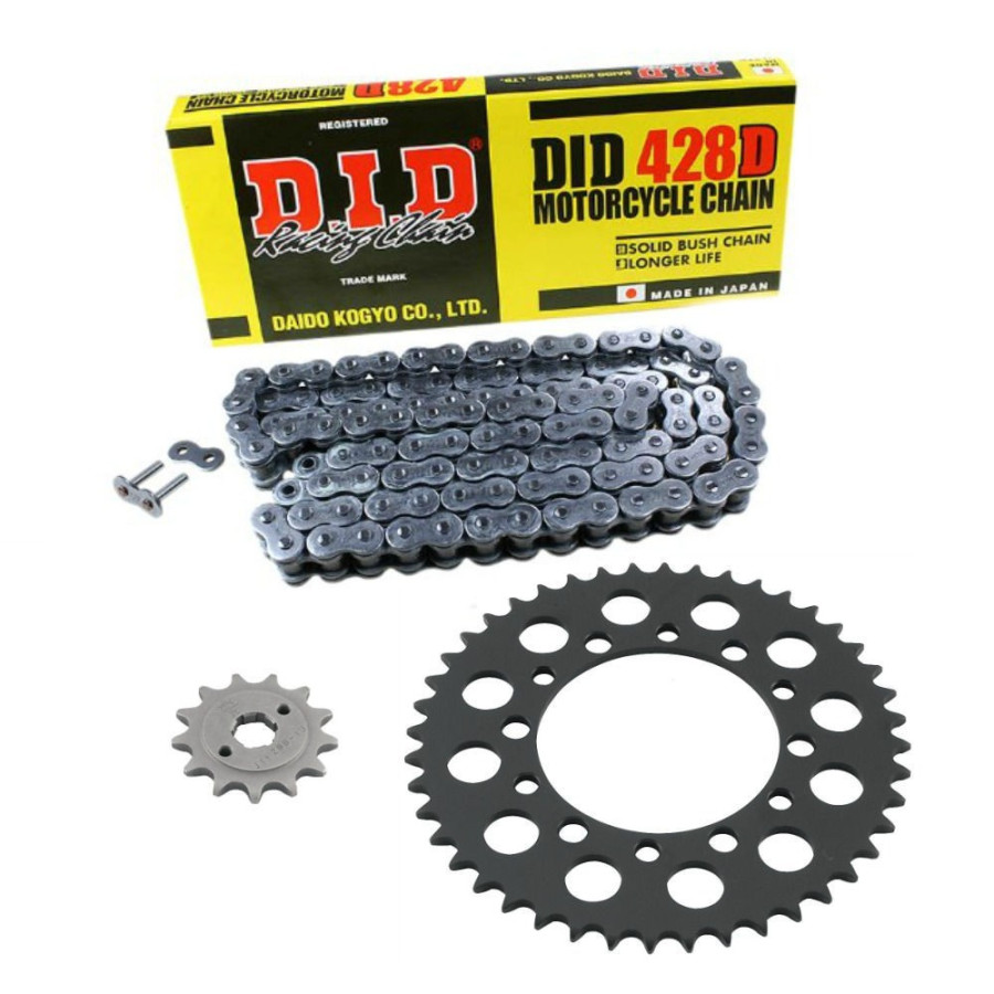 Transmission - Kit chaine - DID - HD-428-118-14-47 - (Noir/Or) - CB125 B