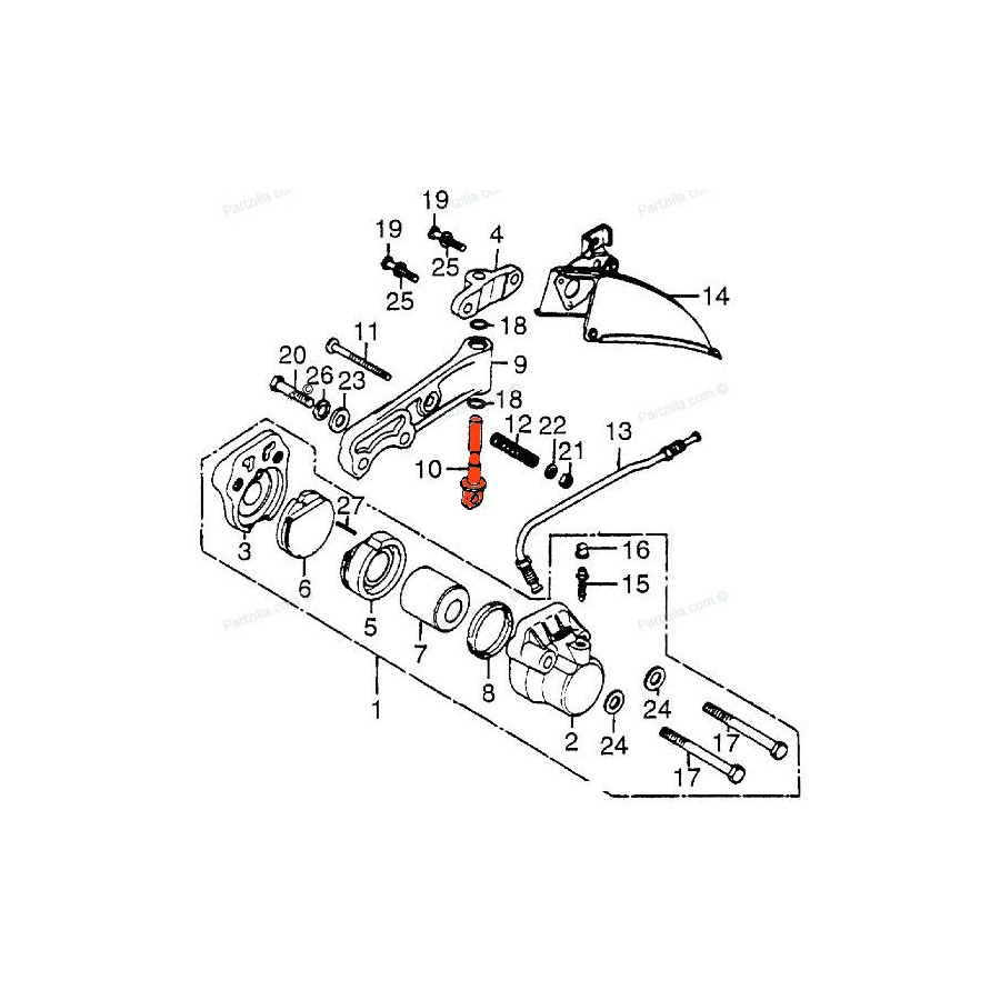 Frein - Etrier - Axe - Vis de reglage - 