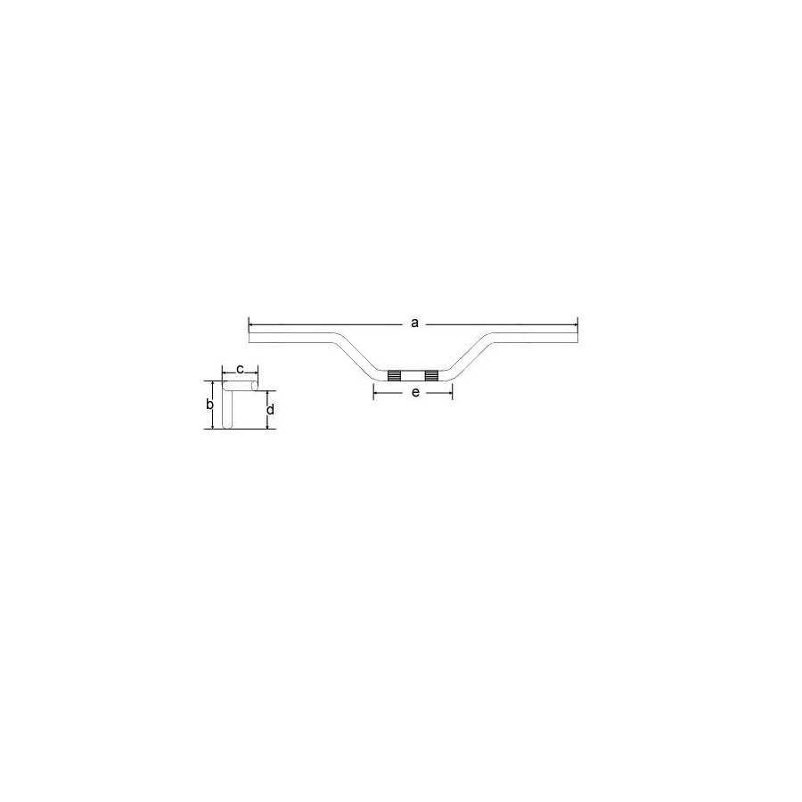 Guidon ø22mm - ouverture 660mm - Chrome