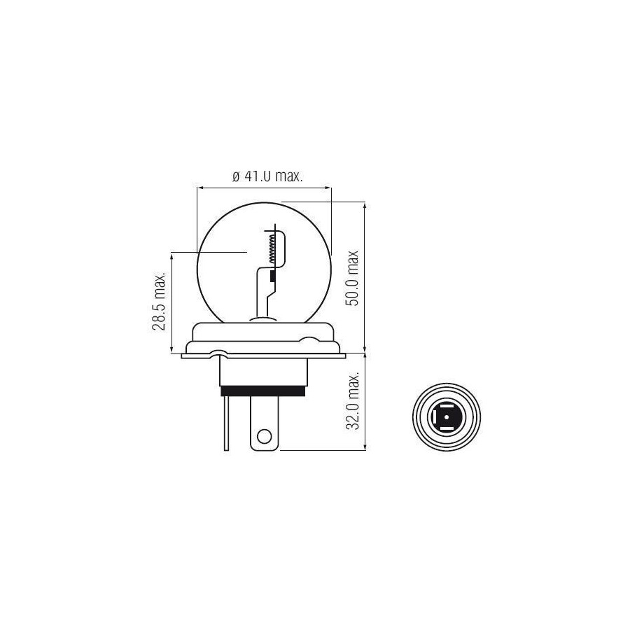 Ampoule - 6v - 45/40w - P45T - code europeen