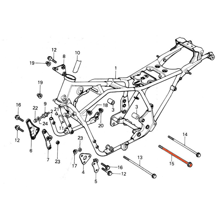 Cadre - Goujon de suspension - M12 x365v - N'est plus disponible