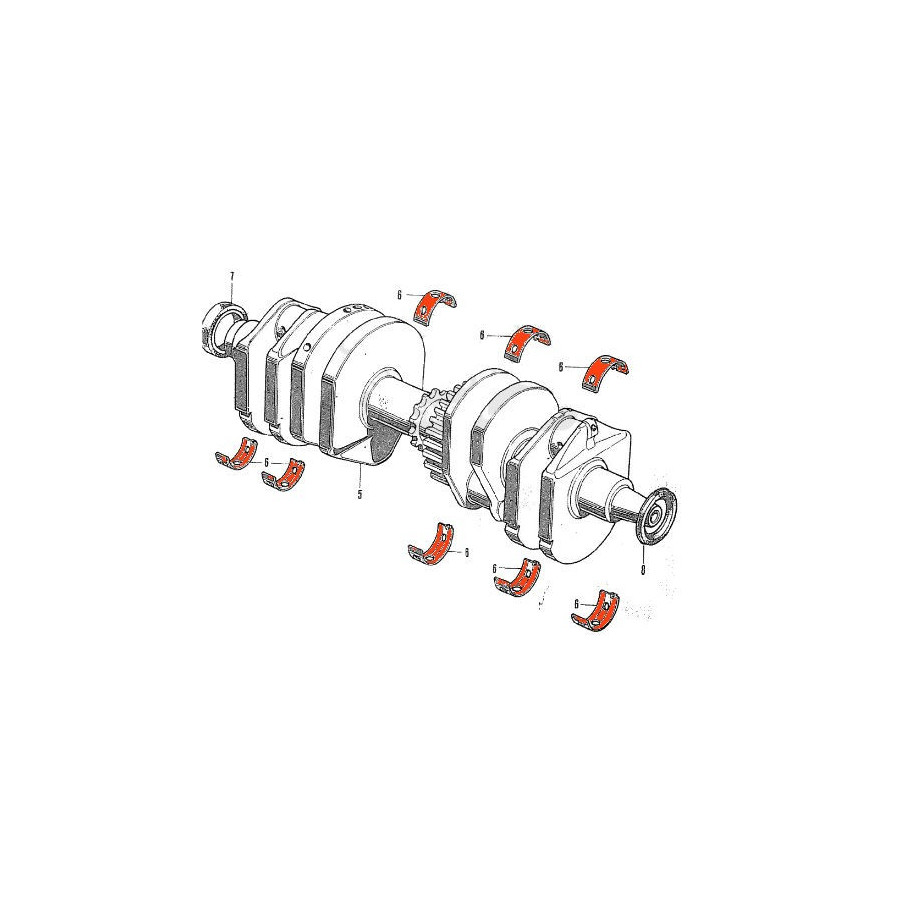 Moteur - Vilebrequin - 1/2 coussinet - (x1) - C - VERT - CB500, 550, .. 650, 