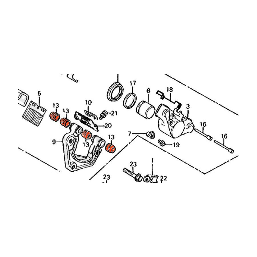 Frein - Etrier - joint flottant de fixation - (x1)