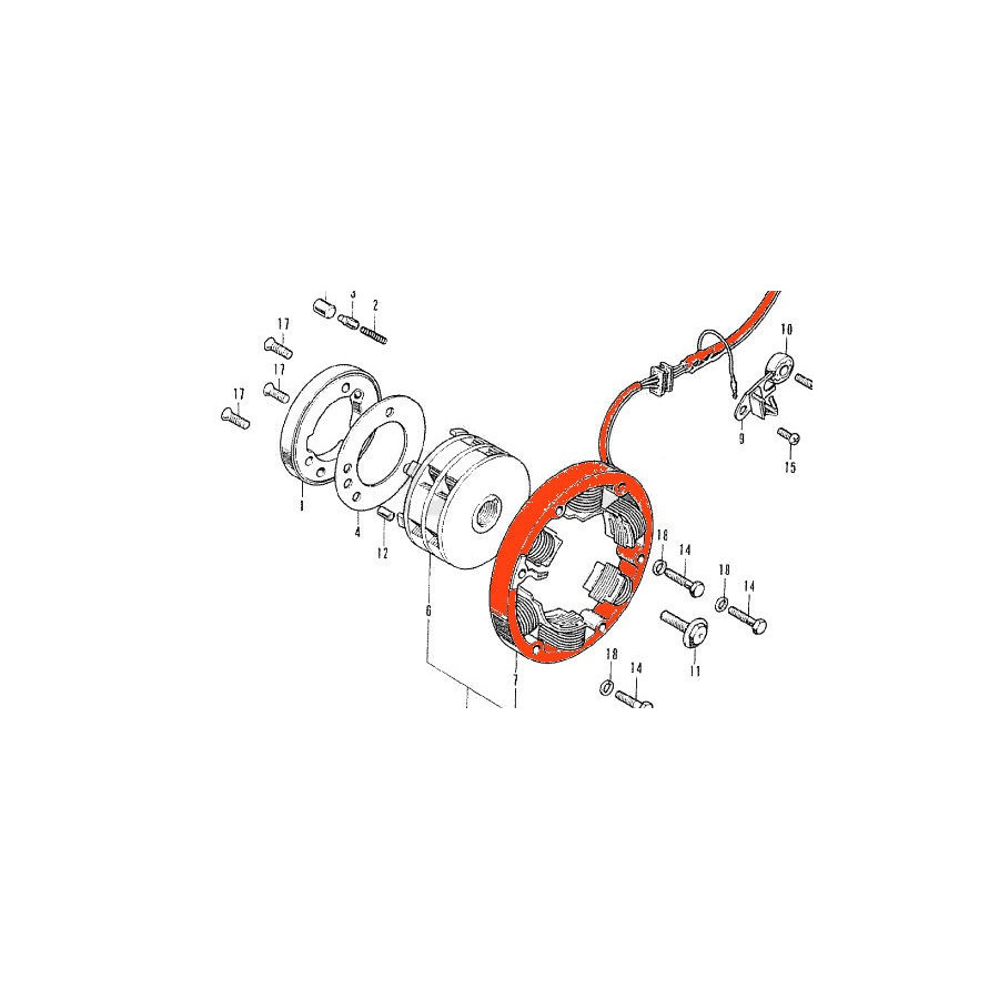 Alternateur - Stator, 31102-303-014, cb125, K5