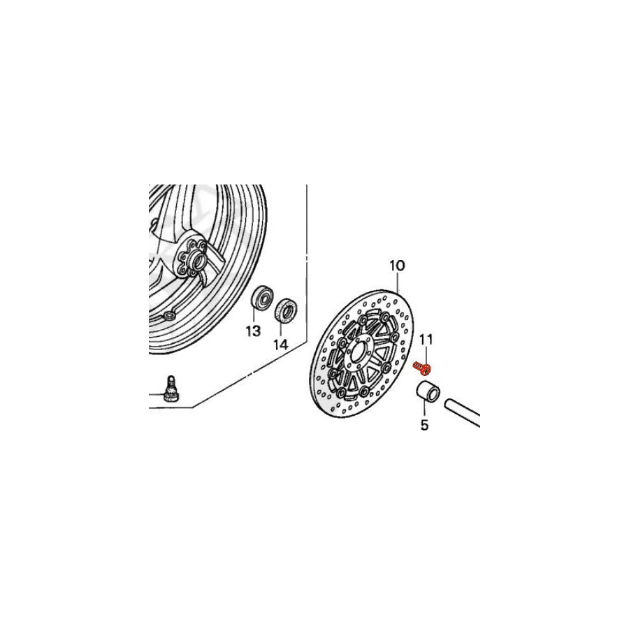 Frein - Disque - Vis de fixation - Origine HONDA