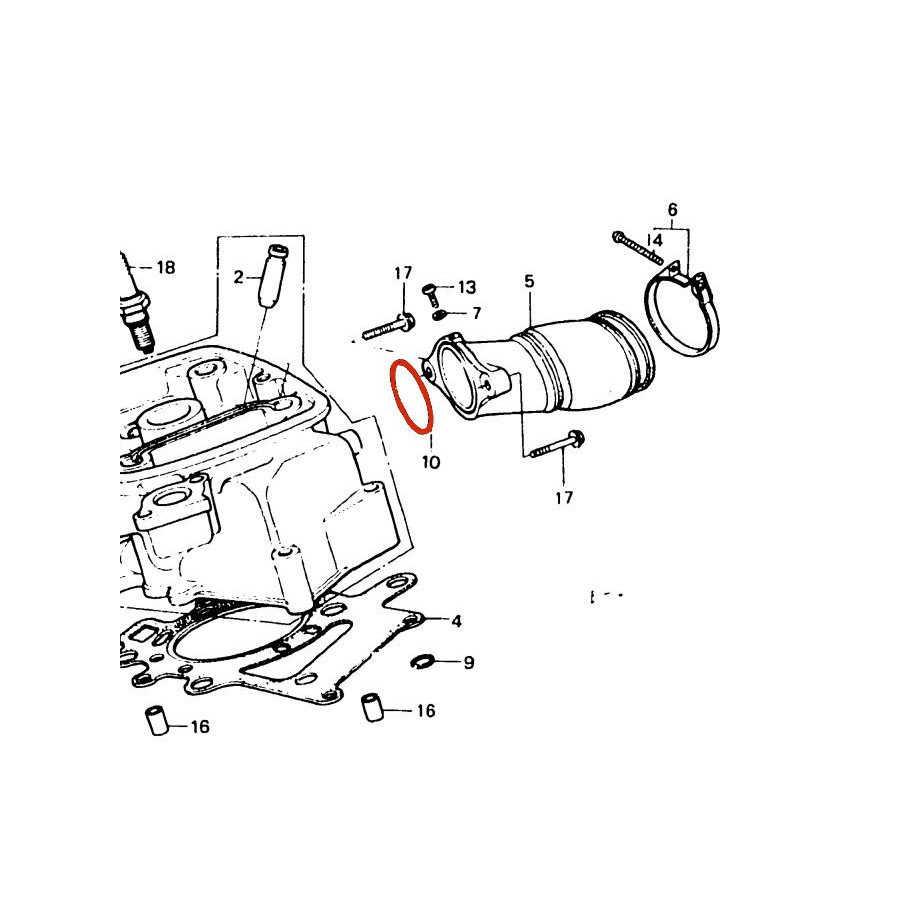 Pipe admission - joint torique - 91325-413-830, ø 40.00 x2.50mm - CB250/400 N - CX/GL500 - .....CX/GL650 ....