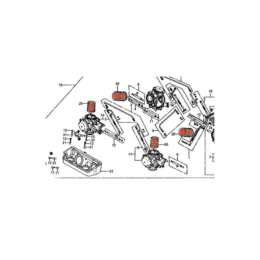 Carburateur - manchon - Pipe entrée d'air - (X1) - VF750C/S/F