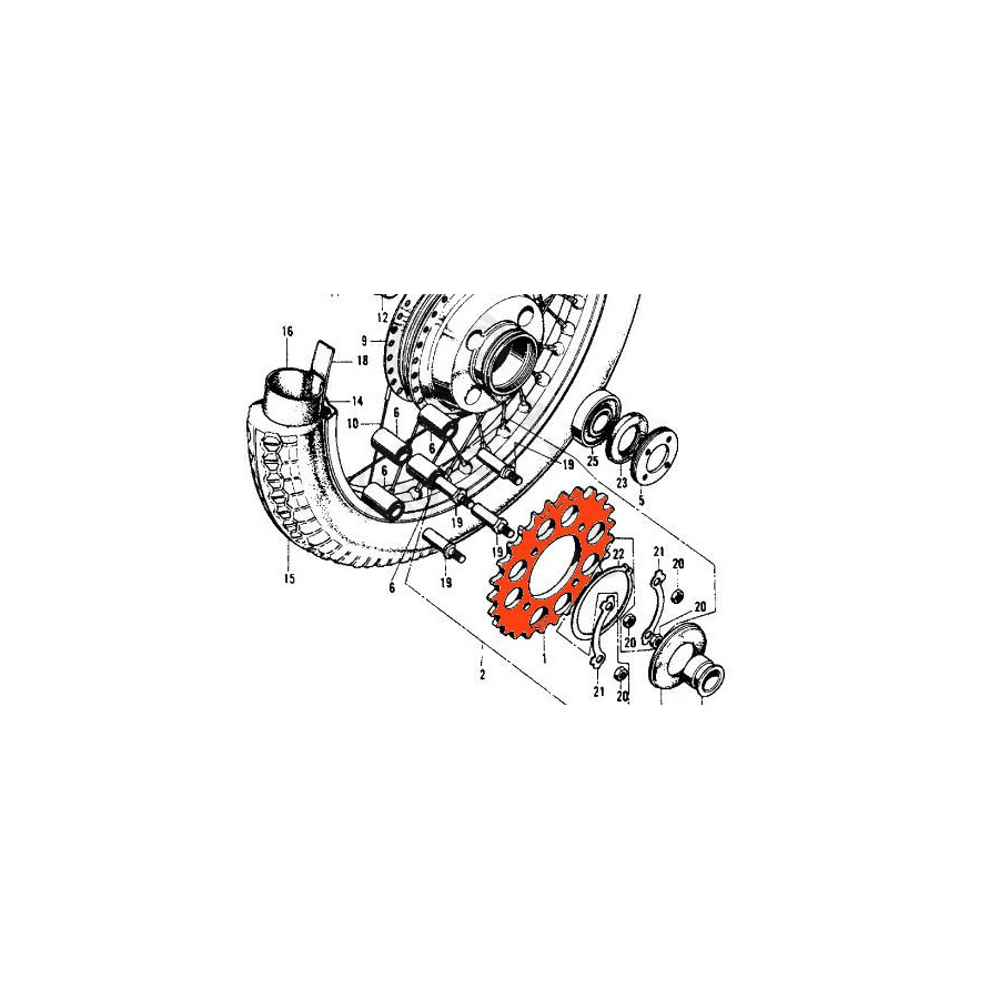 Transmission - Couronne - JTR 278 - 530-37 dents - ø74-105