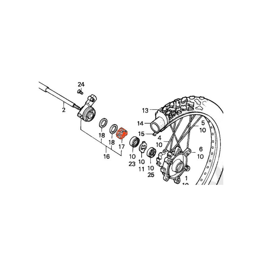 Roue avant - entraineur de compteur, NX60, XL350, 650