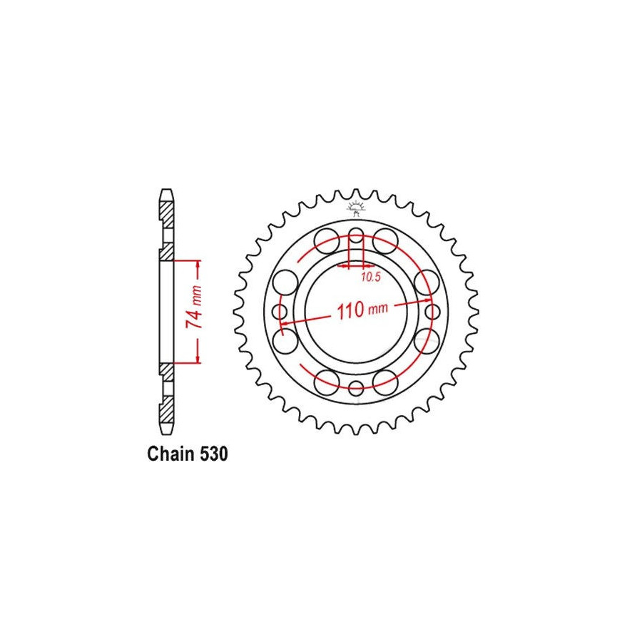 Transmission - Couronne - 33 dents - Chaine 530