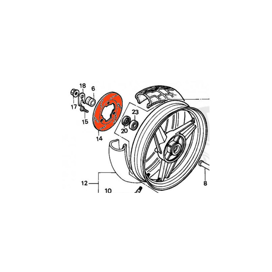 Frein - Disque - Arriere - CBR400, CBR600, ..., NSR400, 