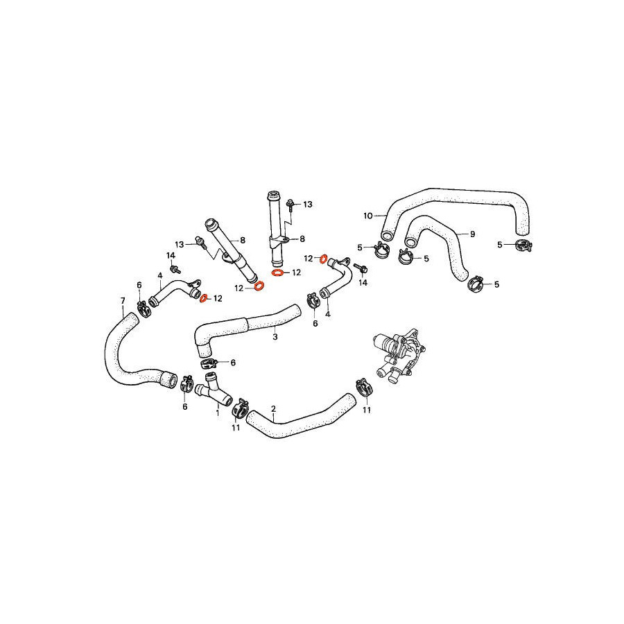 Moteur - Circuit d'eau - joint - torique - (x1)
