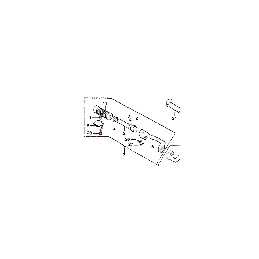 Cale pied - vis de fixation - Cruciforme, conique, M6 x16 - Droite/Gauche - origine