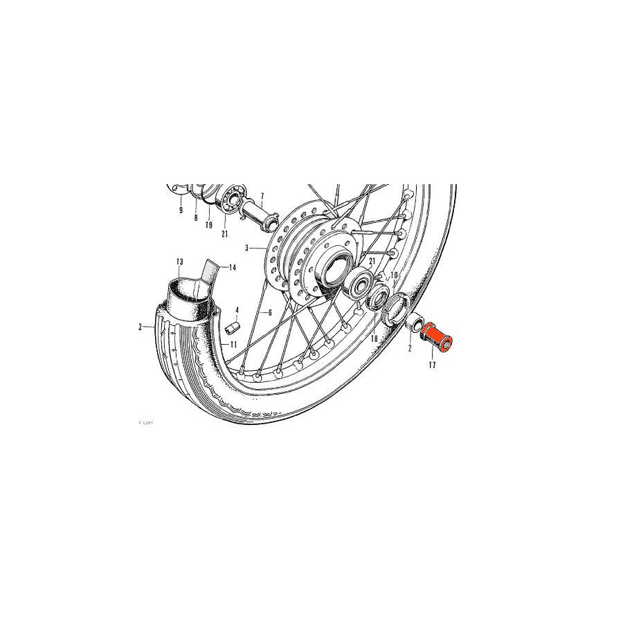 Roue avant - Ecrou de serrage Axe