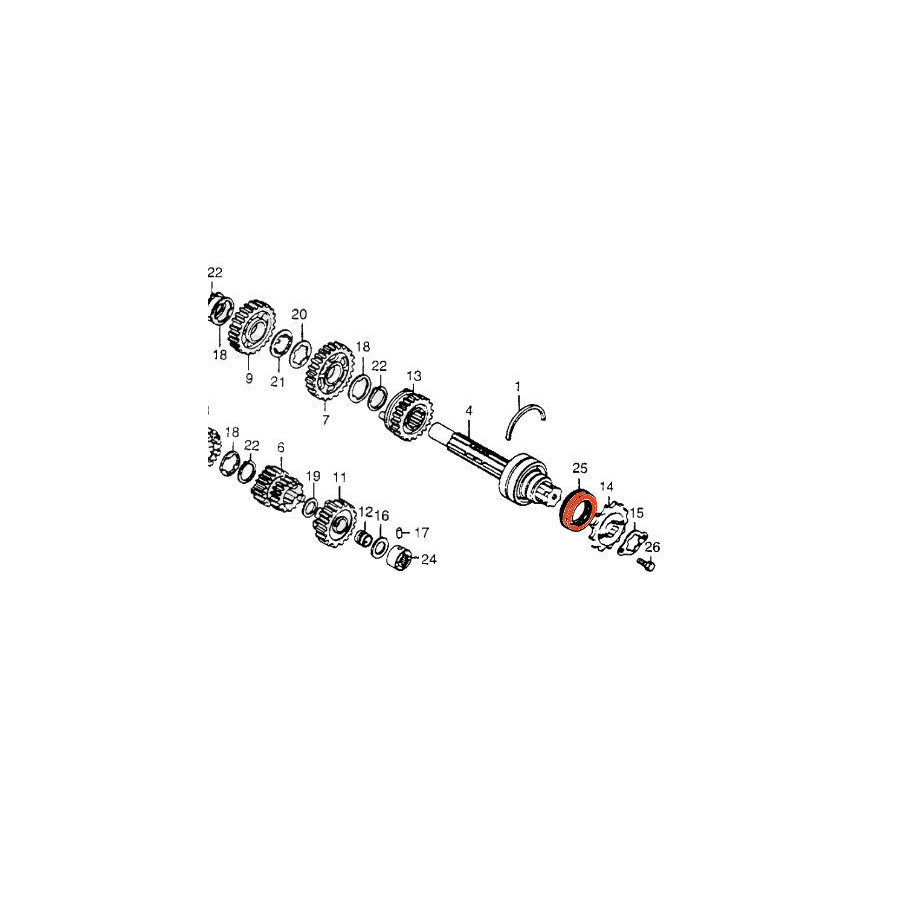 Moteur - joint a levre, joint spi - sortie boite (x1) - 36x57x13 mm