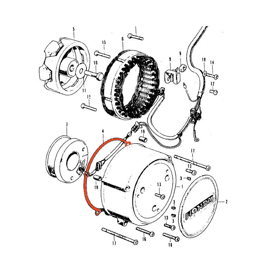 Moteur - Alternateur - Joint de carter - CB500K - CB550F