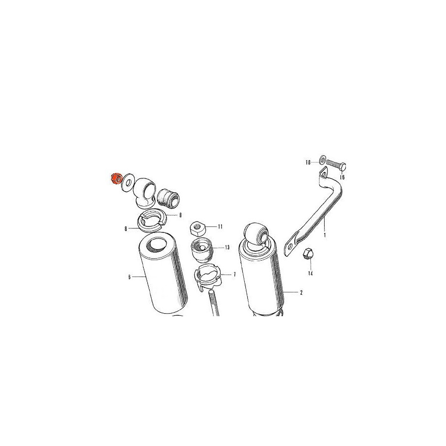 Amortisseur - Fixation M10 x1.25 (x1) - Ecrou Borgne 