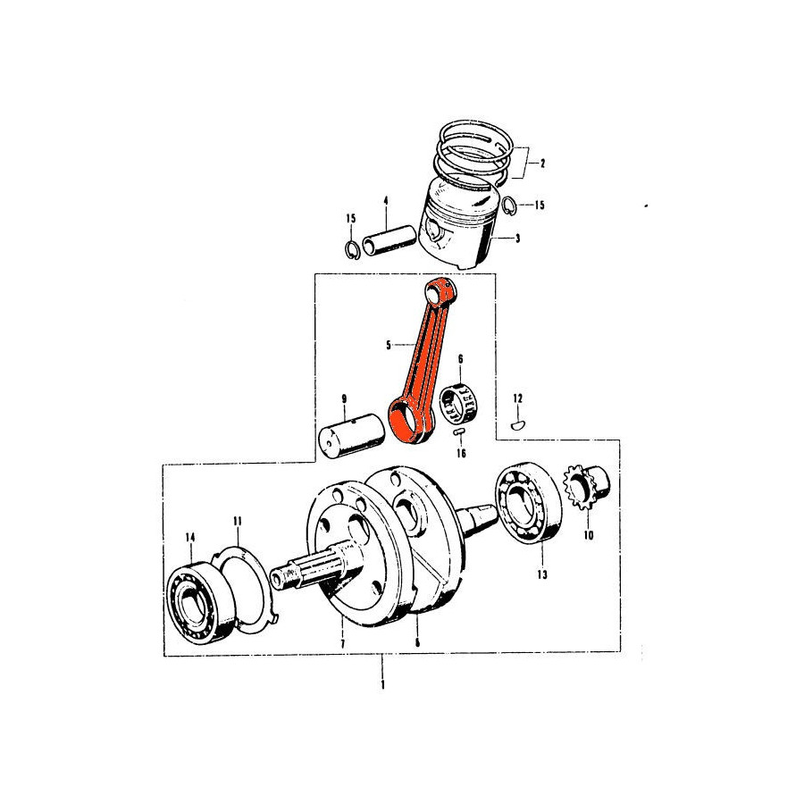 Moteur - Bielle de vilebrequin - CB125, SL125, TL125k