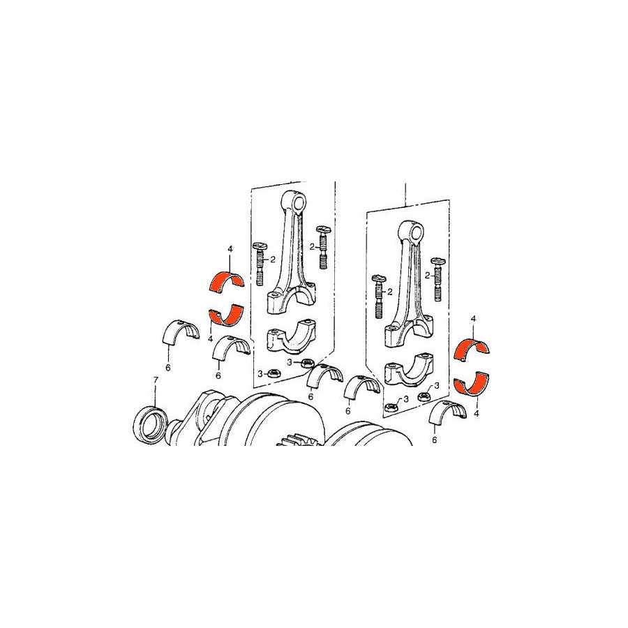 Moteur - Bielle - 1/2 coussinet - (x1) - Vert - CB400 Four