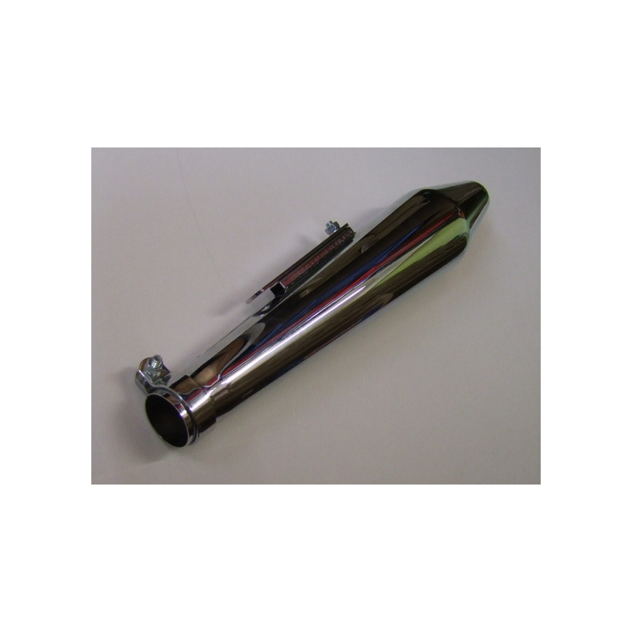 Echappement - Silencieux - Megaphone - (megacone) -  Chrome - long 48cm