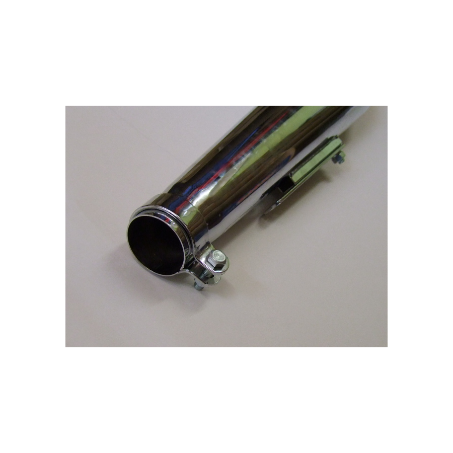 Echappement - Silencieux - Megaphone - (megacone) -  Chrome - long 48cm