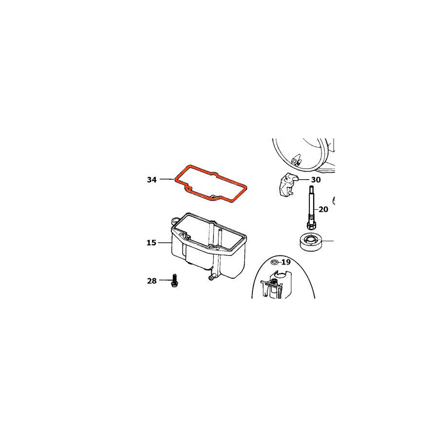 Carburateur - joint de cuve - TS125 / TS200 - DT200 - 13696-03D00