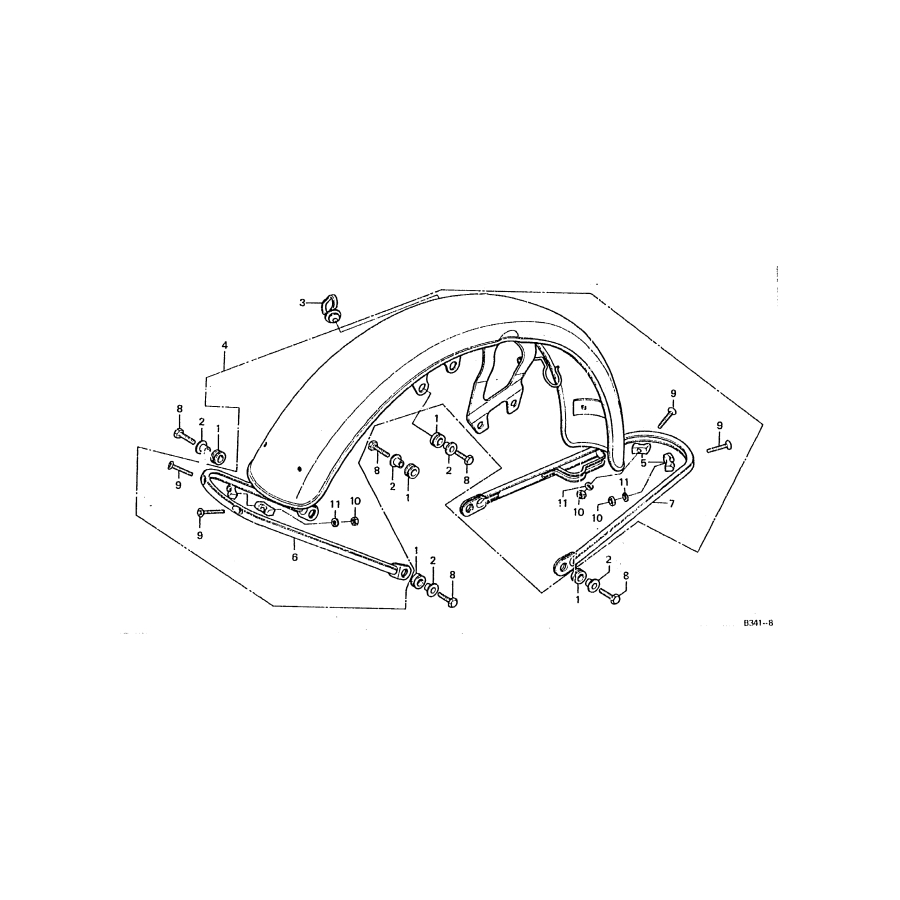 Garde boue avant - CHROME - CB500K - CB750K2-K6-K7 - 61100-341-700