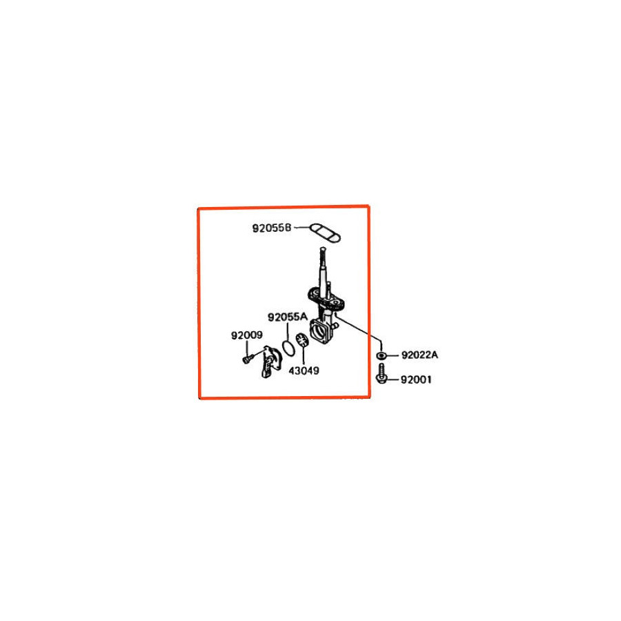 Robinet essence - Kawasaki - KMX125 - 55mm - 51023-1354 / 51023-0724