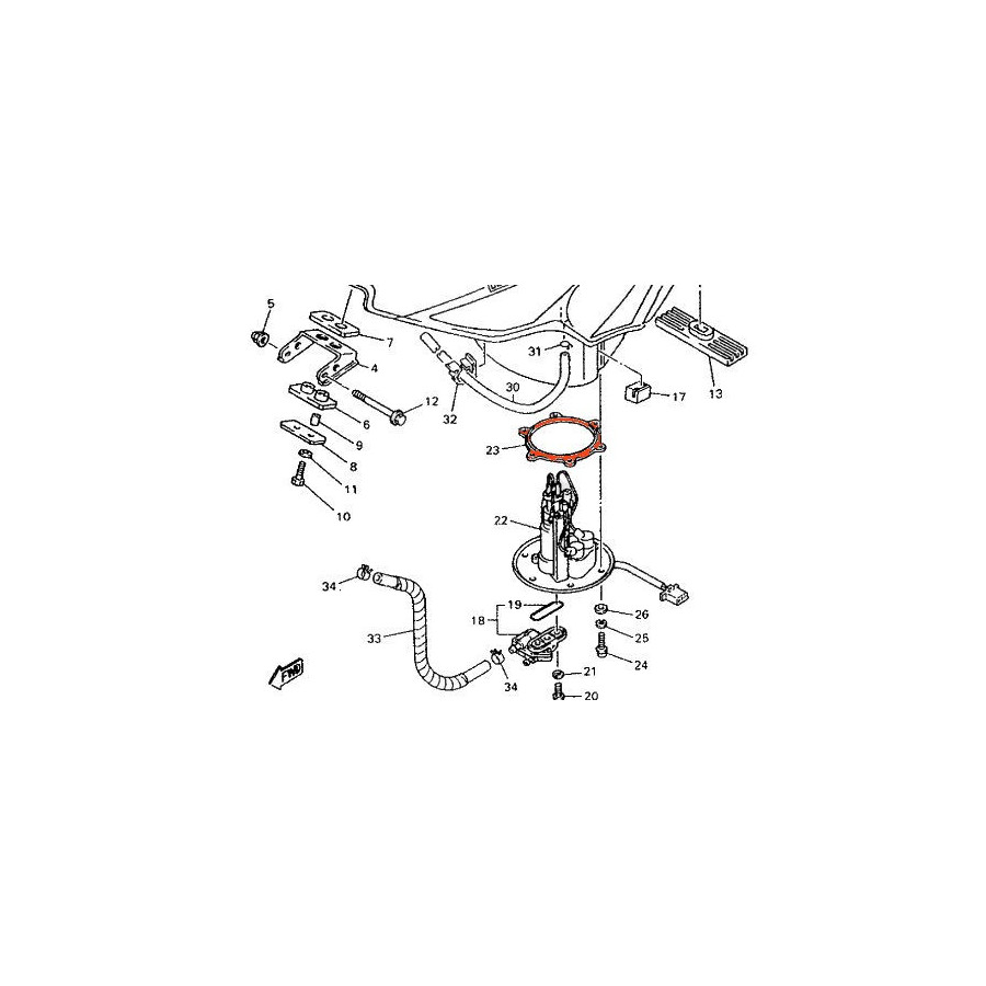 Resevoir - Pompe a essence - YZF750 - Joint - 4FM-2414G-00 
