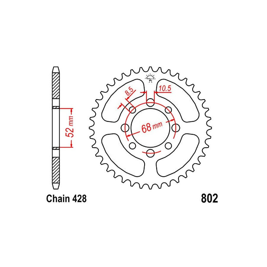 Transmission - Couronne - JTR-802 - 41 dents - RV90, GT80, TS80