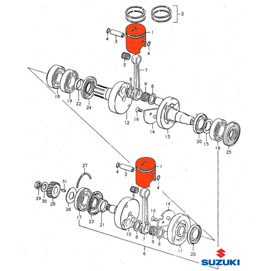 Moteur - Kit Piston - GT185 - (+1.00) - 12110-35623-000 -  ø 50.00 mm