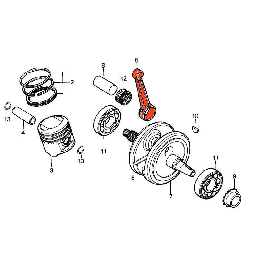 Moteur - Bielle - CB125, CG125, XL125K, TL125s