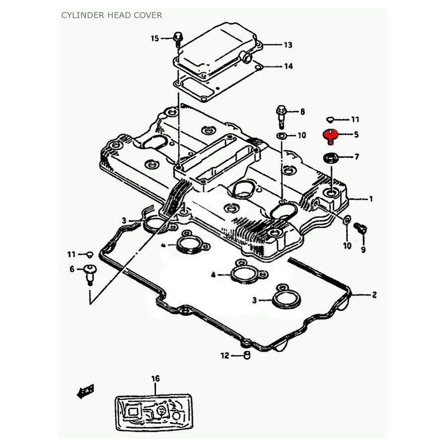 Moteur - Vis couvre culasse - (7x17.5) - 09106-07021