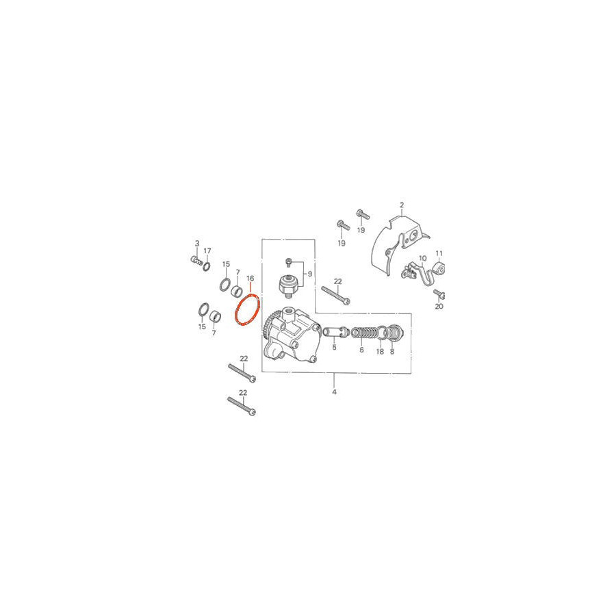 Moteur - Joint torique de Pompe a huile - 91309-703-000, 46.00 x3.00 mm
