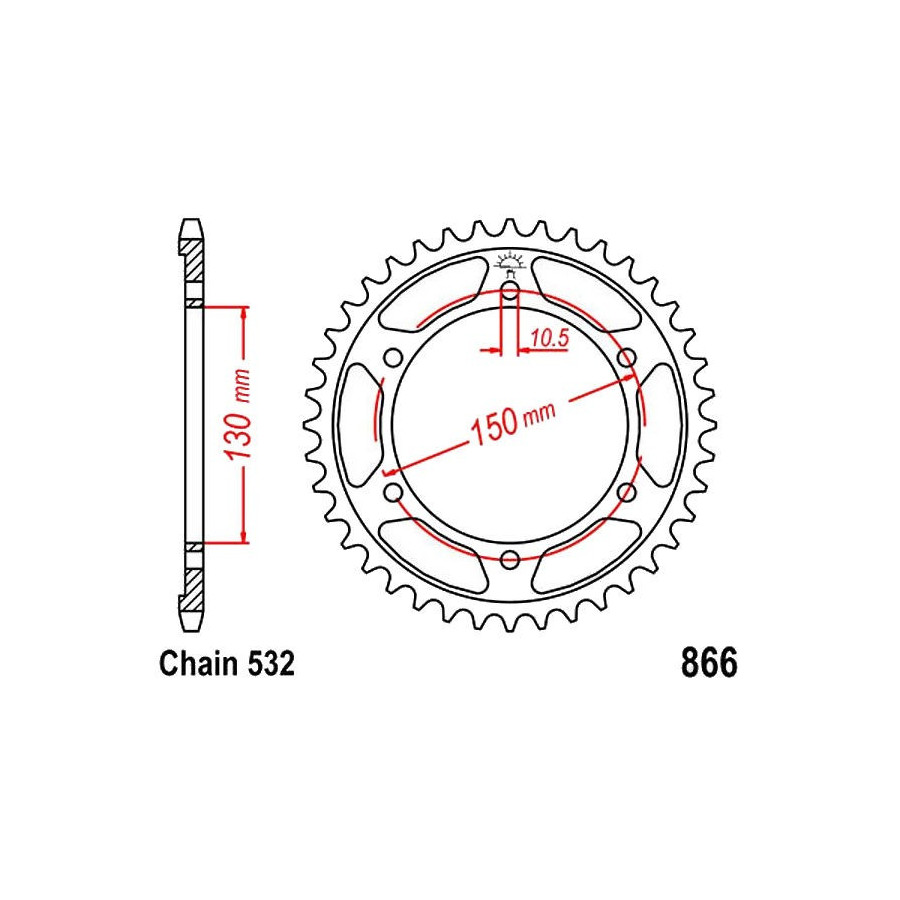 Transmission - Couronne - JTR866 - 532 - 46 Dents