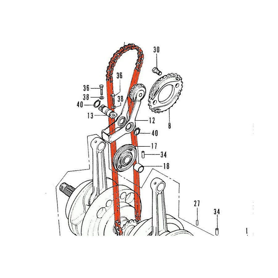 Distribution - Chaine - 219T - 86 maillons - Fermée - CB200 - 14410-354-000