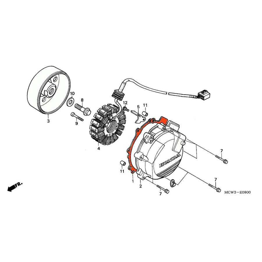 Moteur - Alternateur - Joint de carter - VFR 800 (99-01) , RVF750(Rc45)