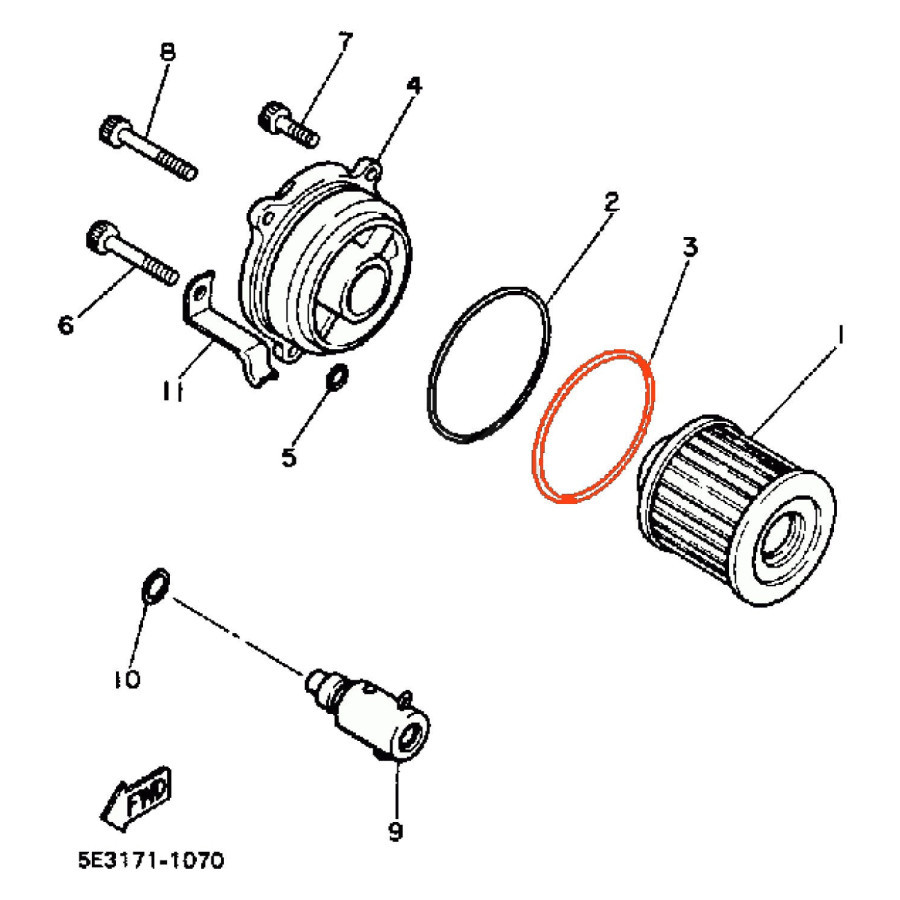 Filtre a huile - Joint - 932-10544-52