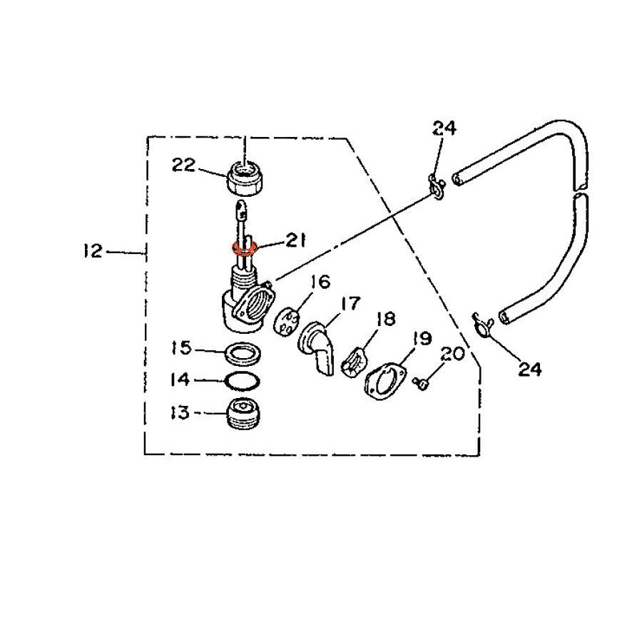 Reservoir - Robinet - Joint plat - 434-24531-00 - DT, TY, 125, 175