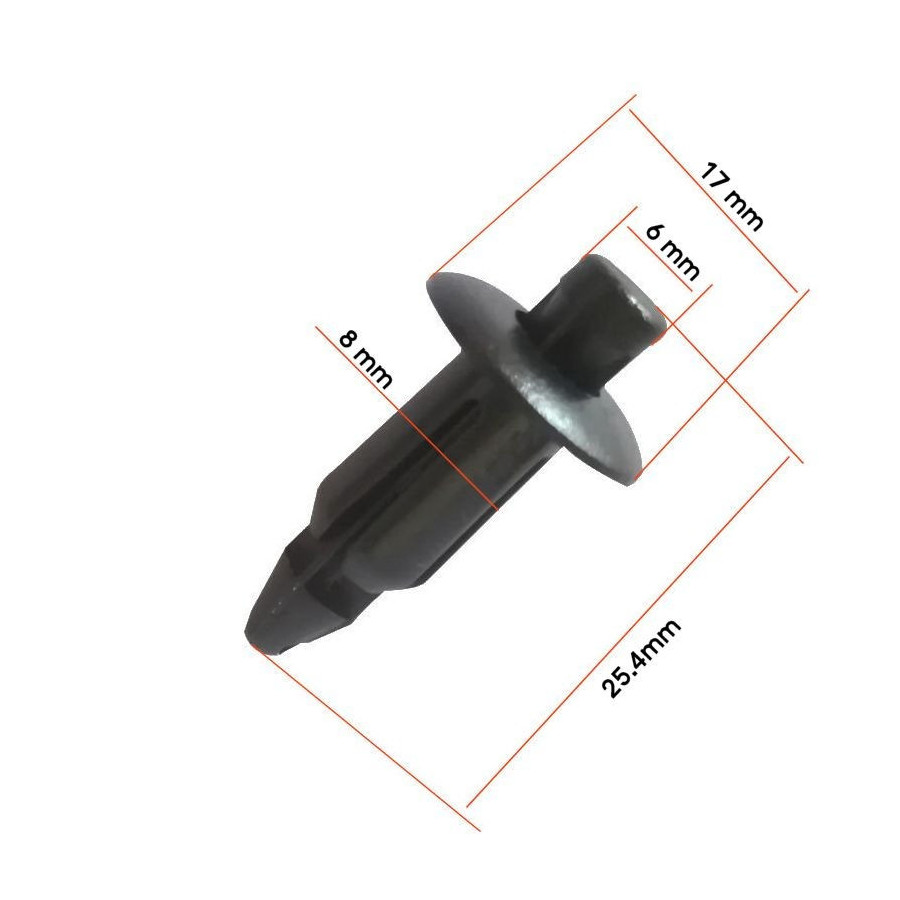 Agrafe (x10) - Rivet - Clips de fixation de carenage - ø 8mm - ø 17 mm - (x10)