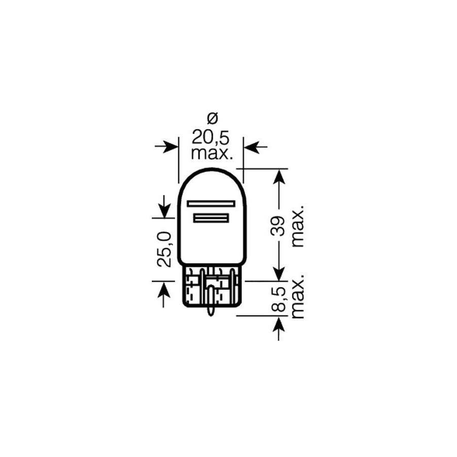 Ampoule - 12V - 21/5W - W3X16Q - T20 - Feux stop