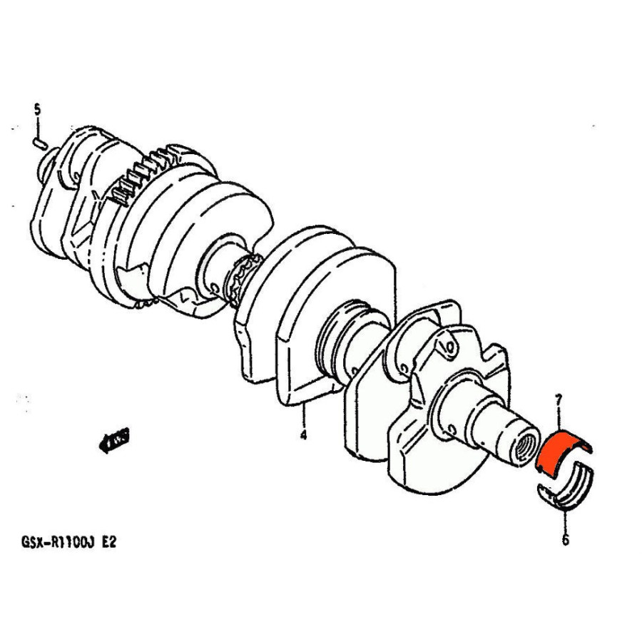 Moteur - Vilebrequin - 1/2 coussinet Sup. "C" - 12229-06B10-0C0