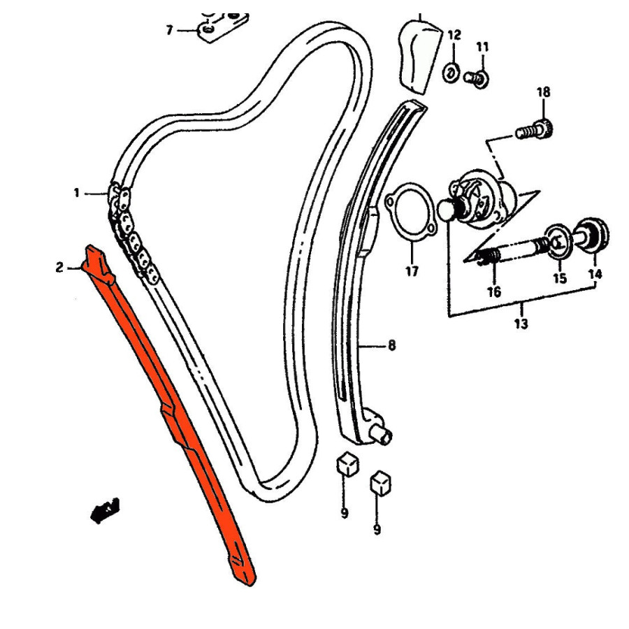 Distribution - Guide - Avant - 12771-06B01 - GSX-R1100 - (89-92)