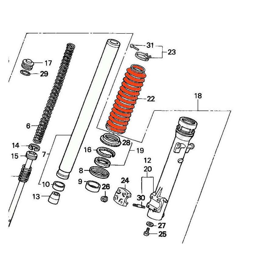 Fourche - Soufflet - (x1) - XL600V - 