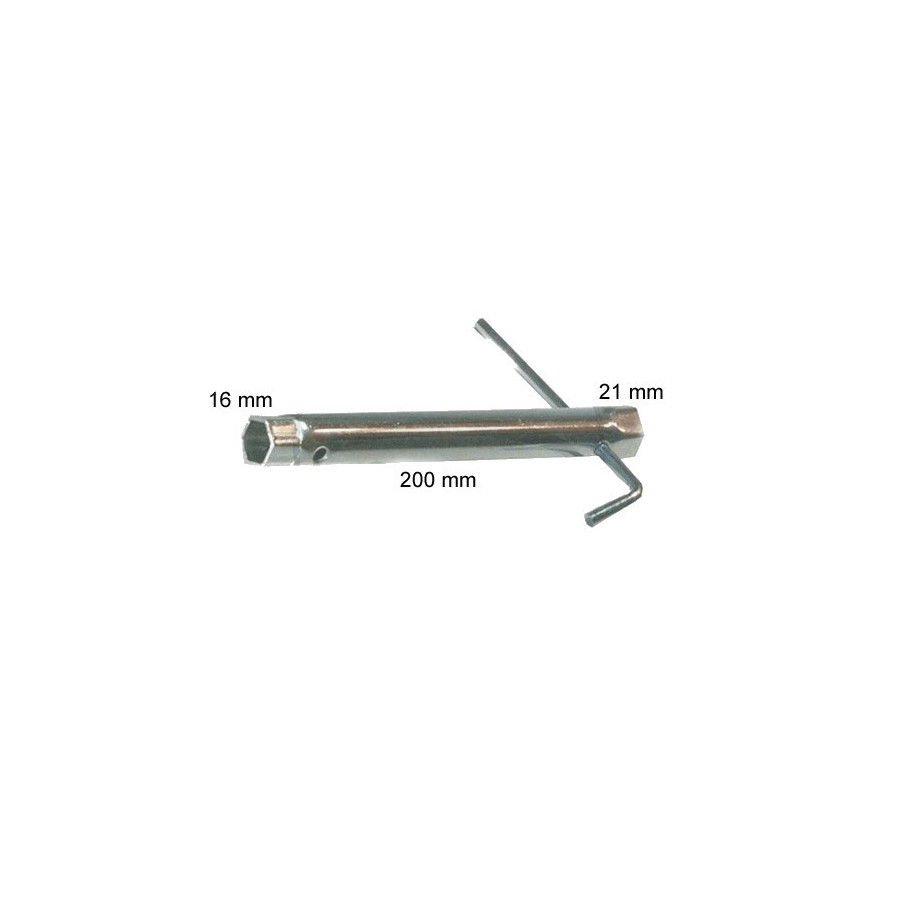Bougie - clef a bougie - Hexa 16 - 21 mm - (lg 200mm)
