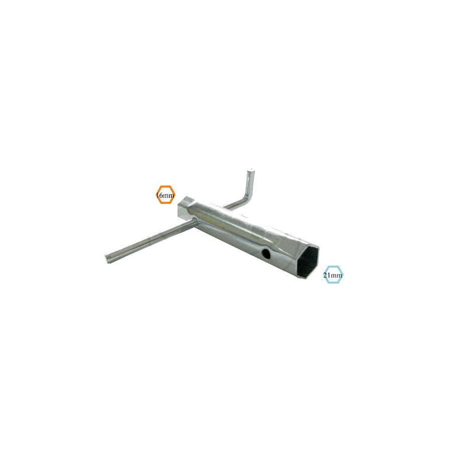 Bougie - clef a bougie - Hexa 16 - 21 mm - (lg 125mm)
