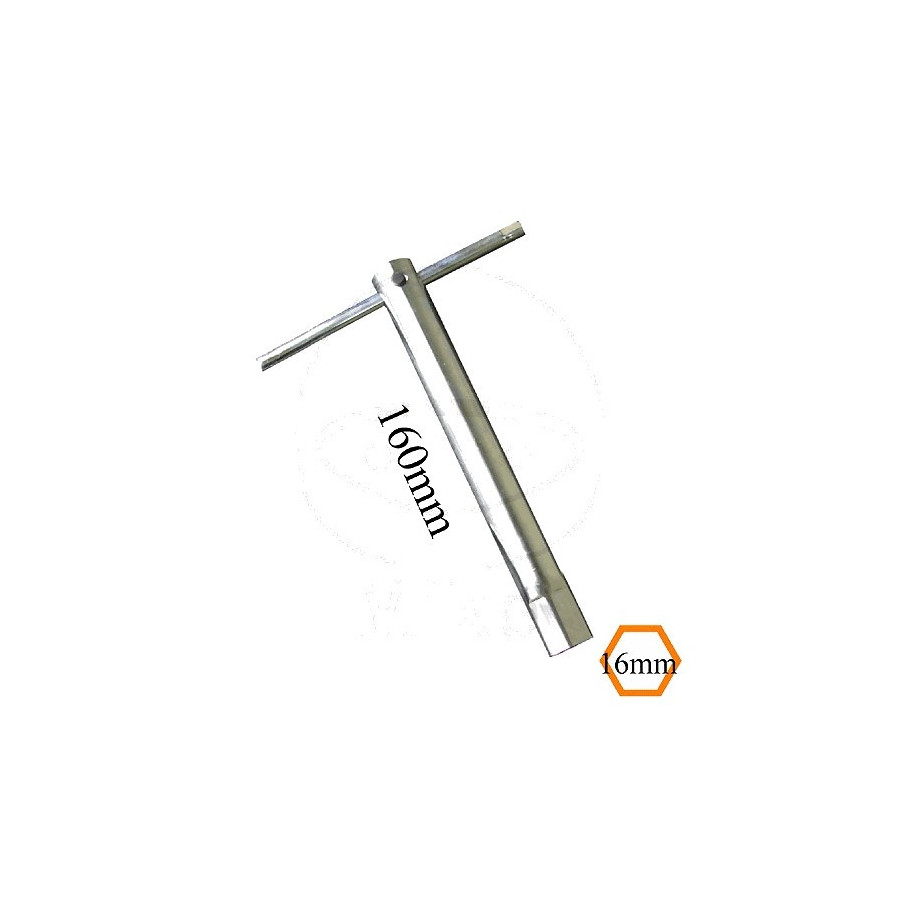 Bougie - Clef a bougie - Hexa - 16mm - lg 160